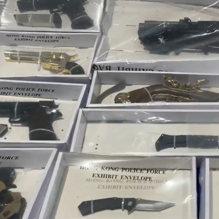 Hong Kong police seize 7 imitation guns, other weapons and arrest