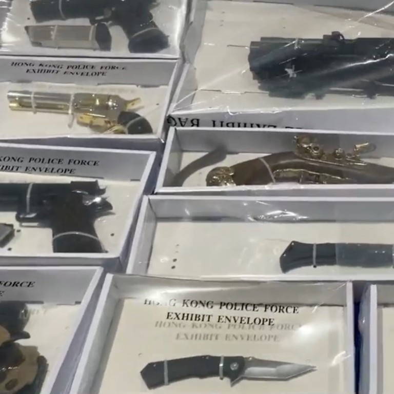 Hong Kong police seize 7 imitation guns, other weapons and arrest suspect over haul South
