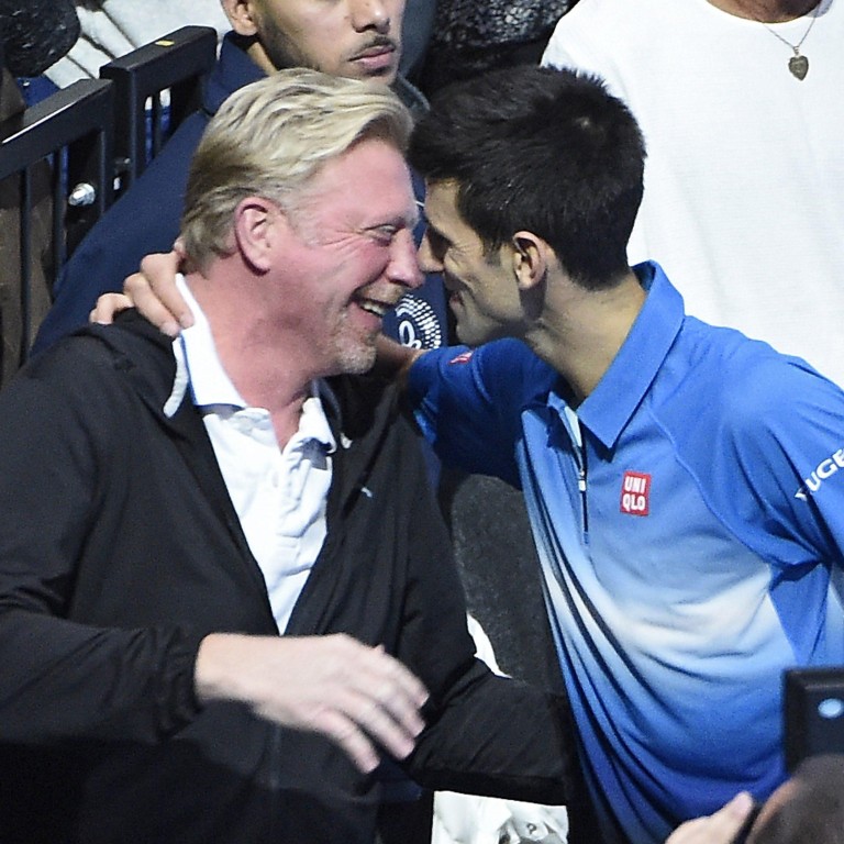 Boris Becker (left) spent three years as coach to Novak Djokovic. Photo: EPA