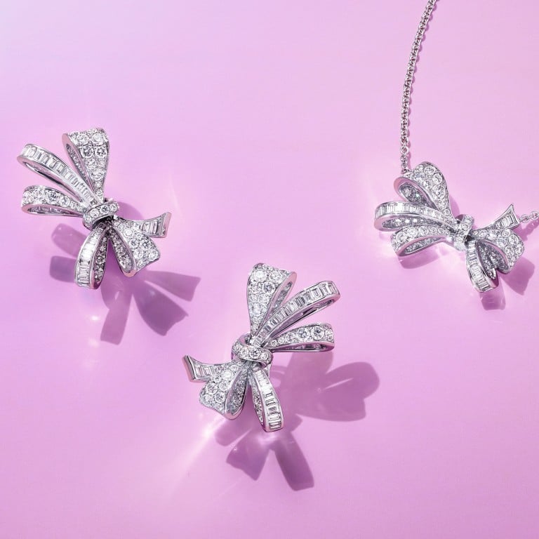 Bracelets, necklaces and even tiaras to add more bling to your wedding from luxury houses like Graff, with its meaningful knotted pieces from the Tilda’s Bow Collection shown here. Photo: Graff