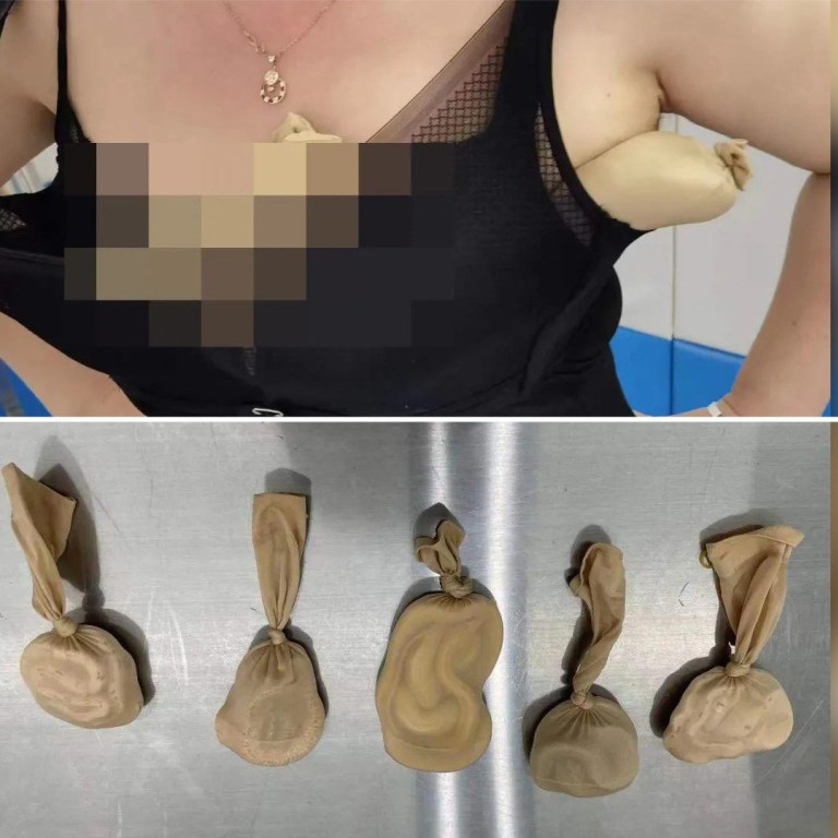 Smuggler caught with five live snakes stuffed in her BRA as customs noticed  'oddly-shaped' breasts