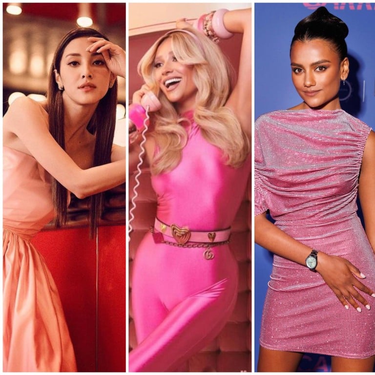 Grace Chan, Shay Mitchell, Simone Ashley and Deborah Hung are all rocking Barbiecore looks. Photos: @ghlchan, @shaymitchell, @simoneashley, @deborahhung/Instagram