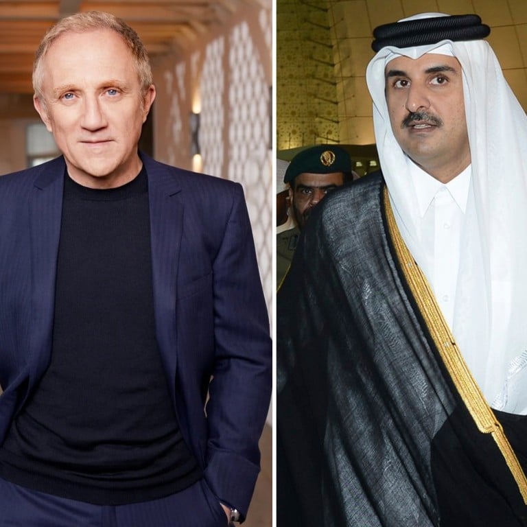 Kering’s François-Henri Pinault and Qatar’s Emir Sheikh Tamim bin Hamad Al Thani. Photos: @SRamzis/Twitter, AP
