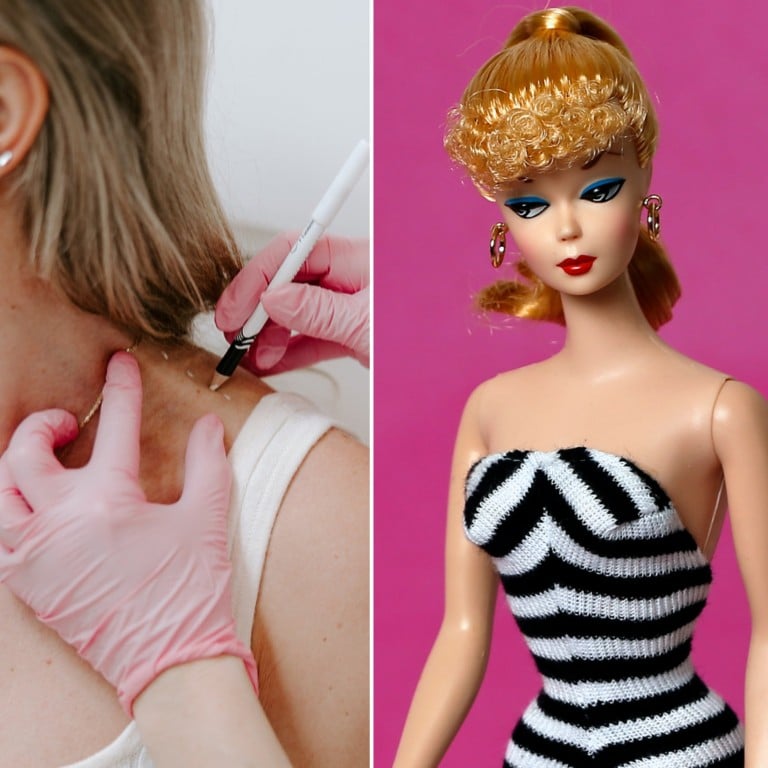 “TrapTox” or “Barbie Botox” is the new Botox trend that makes for better posture and an elongated neck, just like the doll. Photos: Contour Collection, Getty Images