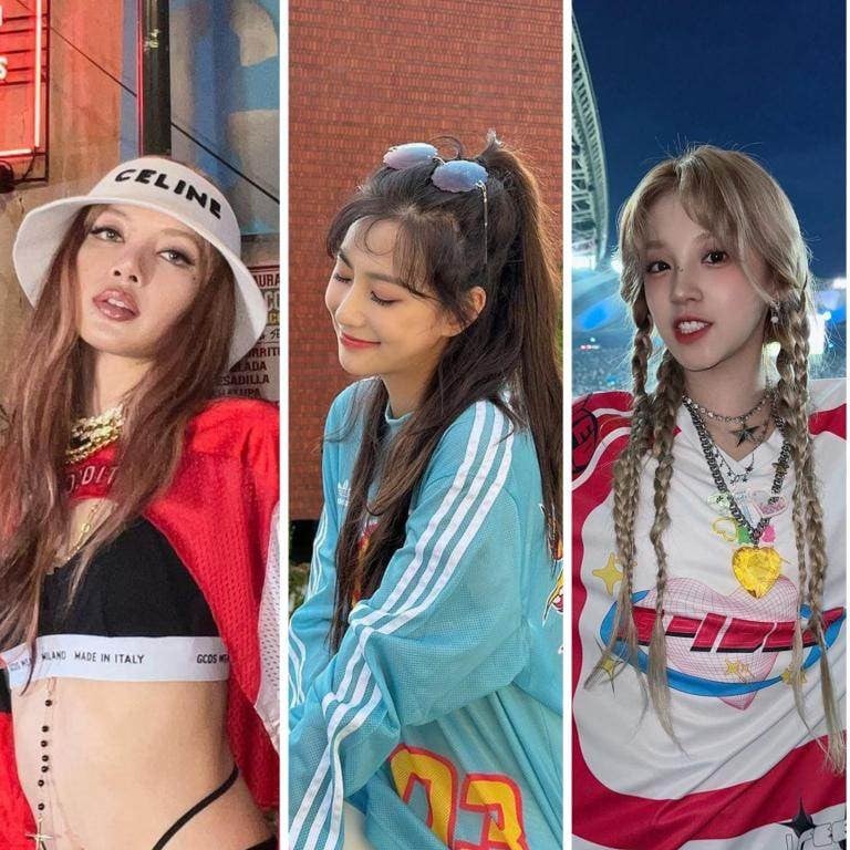 Blackpink’s Lisa, Apink’s Hayoung, (G)I-dle’s Yuqi and Jennie all embrace blokecore fashion. Photos: @lalalalisa_m, @_ohhayoung_, @yuqisong.923, @jennierubyjane/Instagram