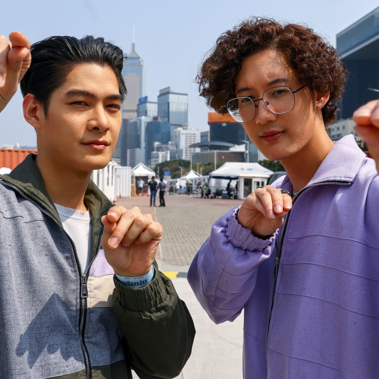 Hybs pose exclusively for Style, wearing custom made Painkiller band uniforms, at the second day of Clockenflap, Hong Kong’s Music & Art Festival at Central Harbourfront, in March. Photo: Dickson Lee
