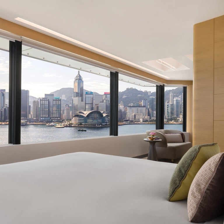 A stunning view of Victoria Harbour from one of the Regent hotel’s Corner suites. Photo: The Regent