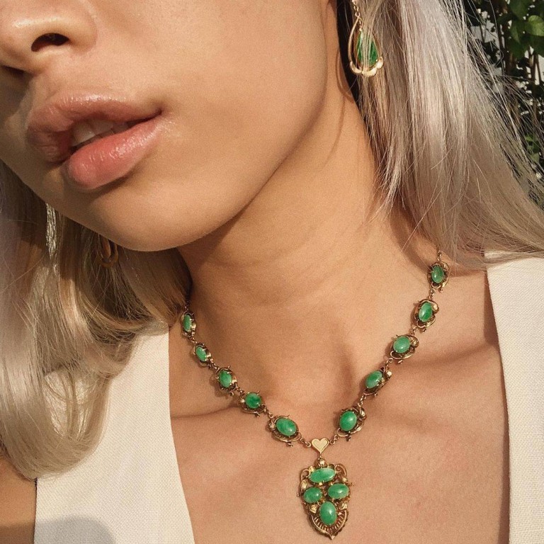 Green chinese store necklace