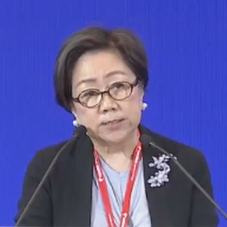 Hong Kong Exchanges and Clearing chairwoman Laura Cha Shih May-lung speaks at the Bund Summit in Shanghai on September 23, 2023. Photo: Handout