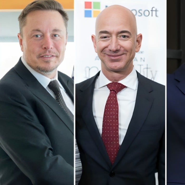 Elon Musk, Jeff Bezos and Mark Zuckerberg are all billionaires who saw their fortunes rise the most in 2023. Photos: Xinhua, Twitter, Reuters