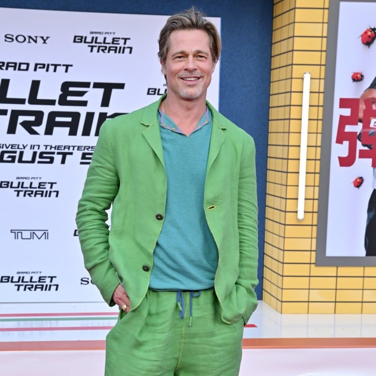 Brad Pitt’s young, colourful look, worn for a 2022 premiere of his film Bullet Train, set tongues wagging about who might have inspired his new, fresher style. Photo: FilmMagic