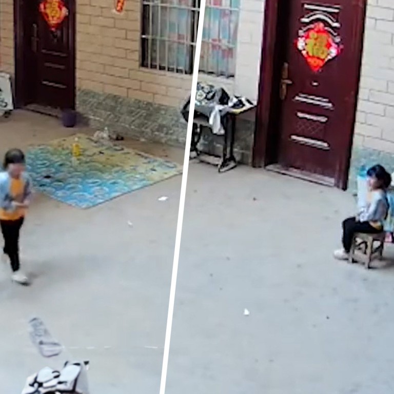 At least 70 million mainland people have viewed distressing online video footage of a home-alone five-year-old girl calling out for her absent working mother, highlighting the plight of China’s so-called “left-behind” children. Photo: SCMP composite/Weibo