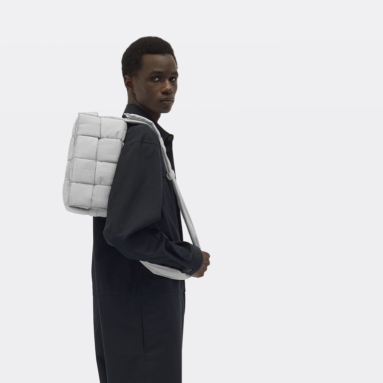 Bottega Veneta is one of the heritage brands embracing nylon, evidenced in this padded Cassette. Photos: Handout