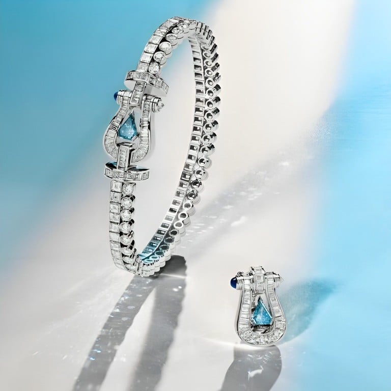 Fred’s Force 10 high jewellery necklace, featuring the very first lab-grown blue diamond, the Audacious Blue. Photos: Fred