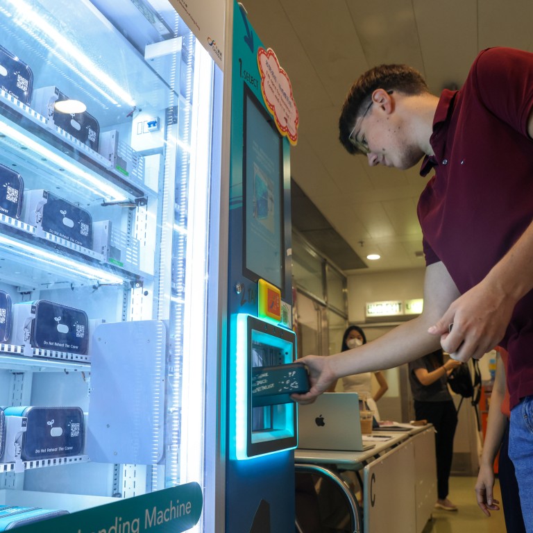 Free reusable food container vending machines set up at Hong Kong ...