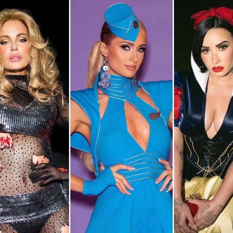 Celebs Kate Beckinsale, Paris Hilton and Demi Lovato wearing titillating costumes for Halloween in 2023. Photos: @katebeckinsale, @parishilton, @ddlovato/Instagram