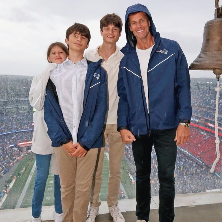 NFL star Tom Brady with his three children, Jack, Benjamin and Vivian. Photo: @tombrady/Instagram