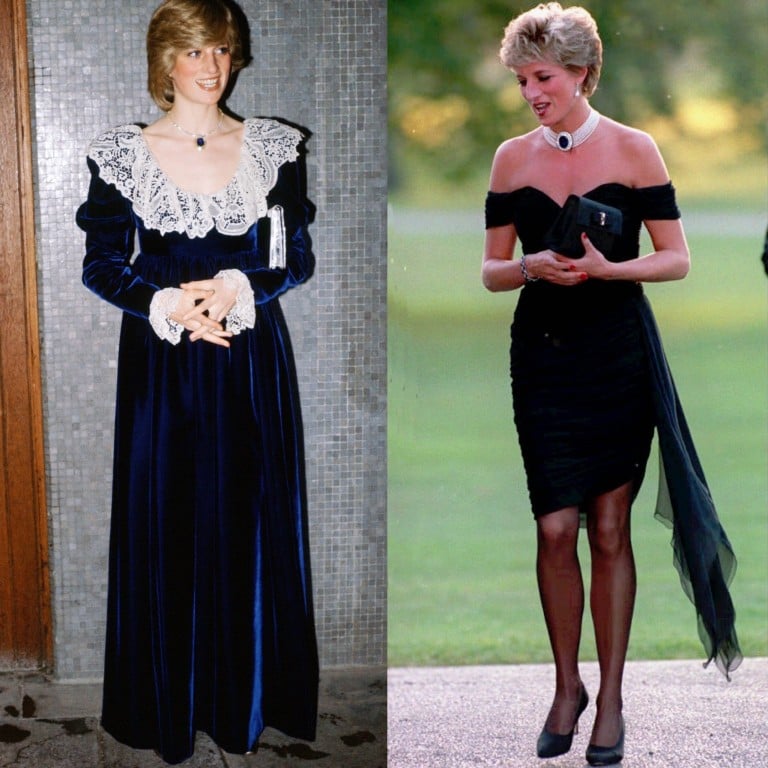 Princess Diana’s style took a major turn after she divorced Charles. In 1994 she made headlines with the “revenge dress” (pictured left), which she wore at a party in London. Photos: Tim Graham Photo Library via Getty Images and Martin Keene, AP.