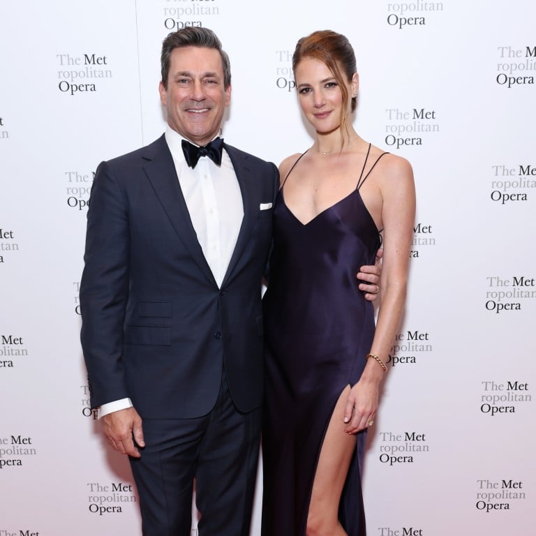 Jon Hamm and Anna Osceola on the red carpet at the Metropolitan Opera in New York, in September. Photo: Getty Images