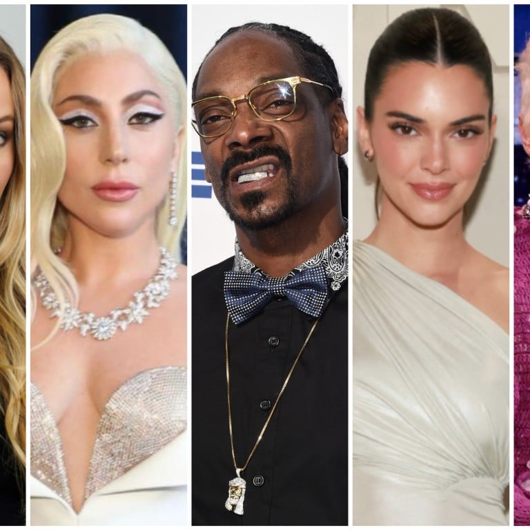 Jennifer Lawrence, Lady Gaga, Snoop Dogg, Kendall Jenner and Pete Davidson have all been honest about smoking cannabis. Photos: AP, @ladygaga/Instagram, AFP, Getty Images