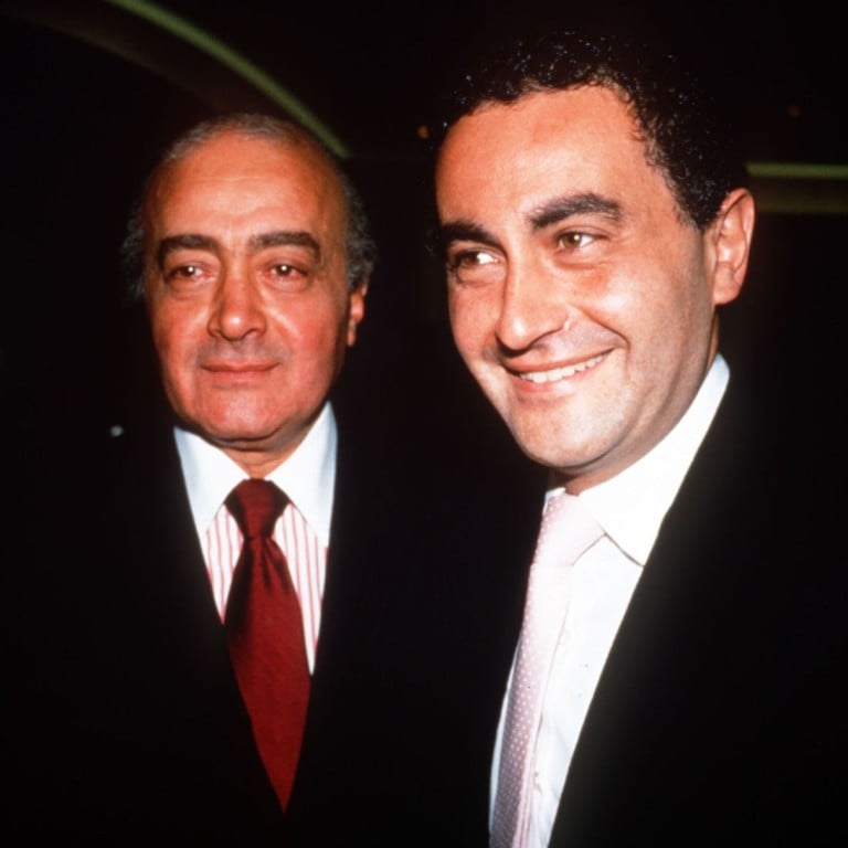 Dodi Fayed with his father Mohamed Al-Fayed. The Al-Fayed family is introduced in The Crown season five, and continue to appear in season six. Photo: Rex Features