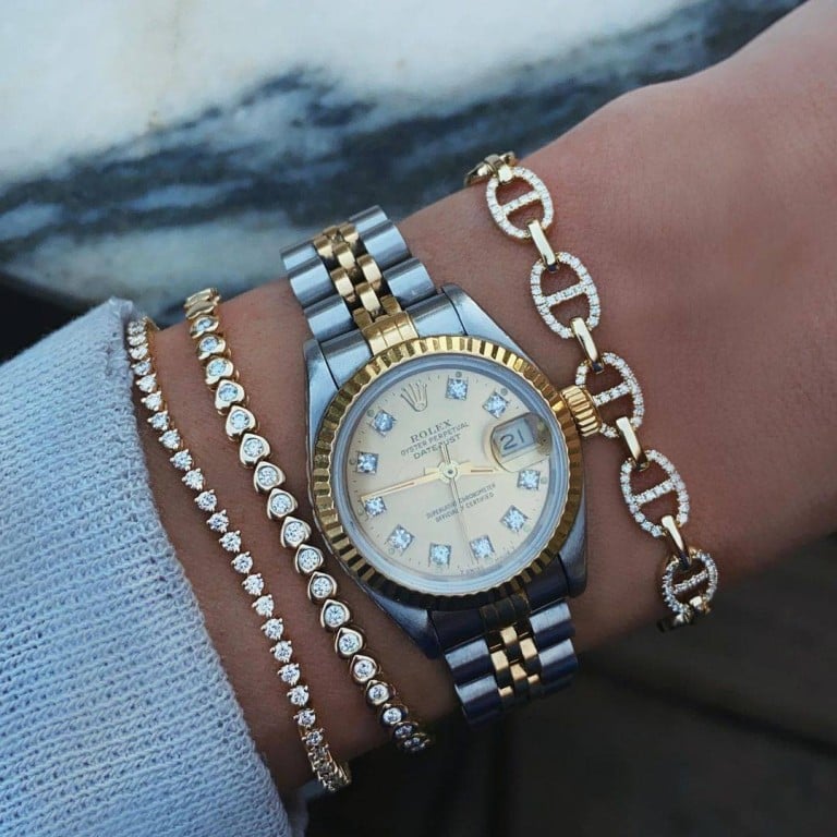 Luna Skye’s modified Rolexes can cost up to US$21,925. Photo: @lskyejewelry/Instagram