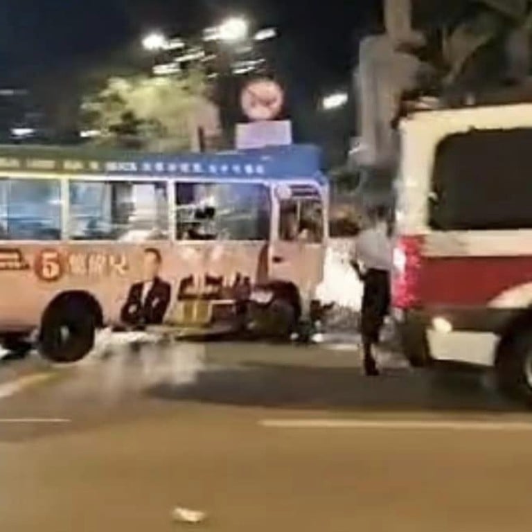 hong kong police investigate crash involving minibus driver, 73, who died after vehicle slammed into wall