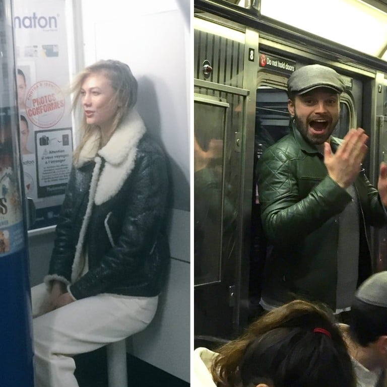 Karlie Kloss, Sebastian Stan and Nicole Scherzinger have all braved it and taken public transport. Photos: @karliekloss; @hourlyseb/Twitter; Instagram