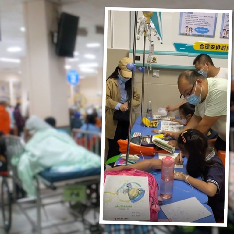 intravenous education: china hospitals set up ‘classrooms’ so sick children can study during nationwide outbreak of respiratory diseases
