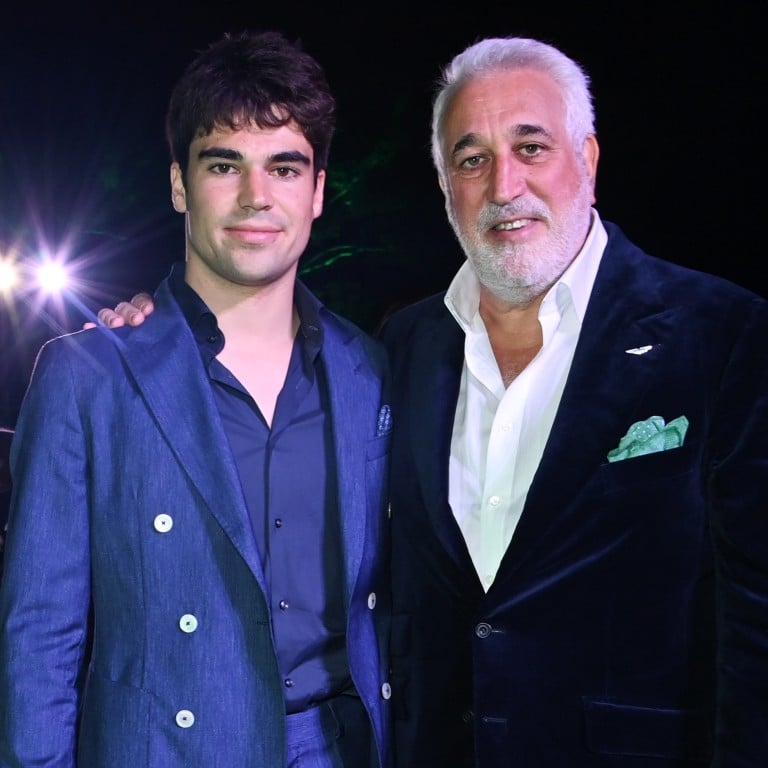Lance Stroll with his billionaire father, Lawrence Stroll, executive chairman of Aston Martin. Photo: Getty Images for Aston Martin