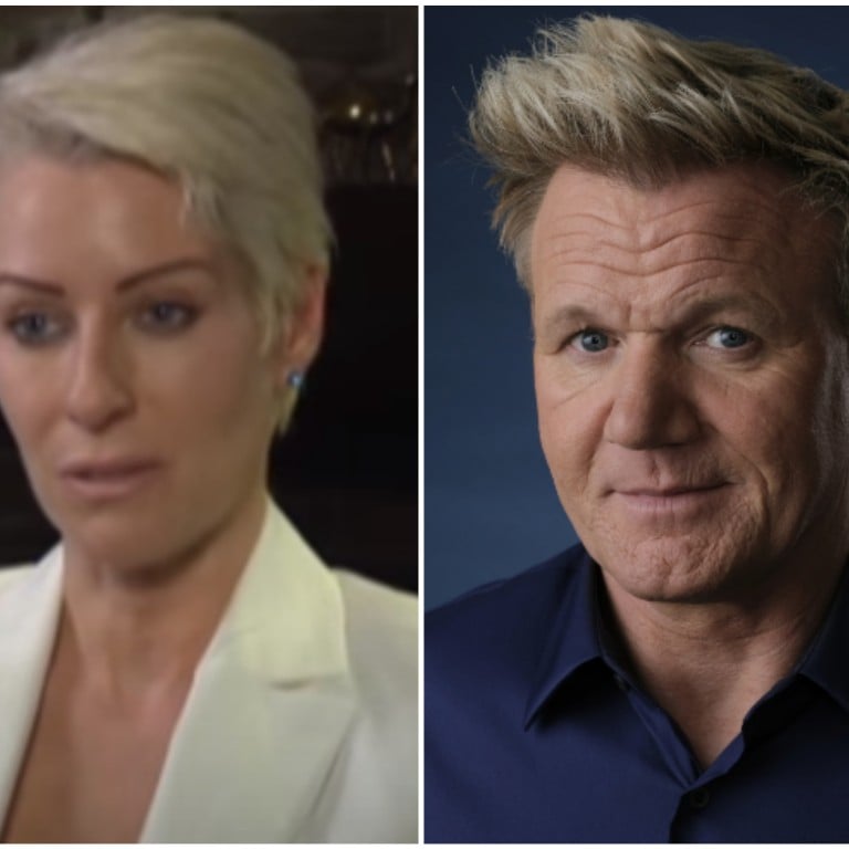 Sarah Symonds continues to claim she had an affair with celebrity TV chef Gordon Ramsay, and he continues to deny it. Photos: Biography/YouTube, AP