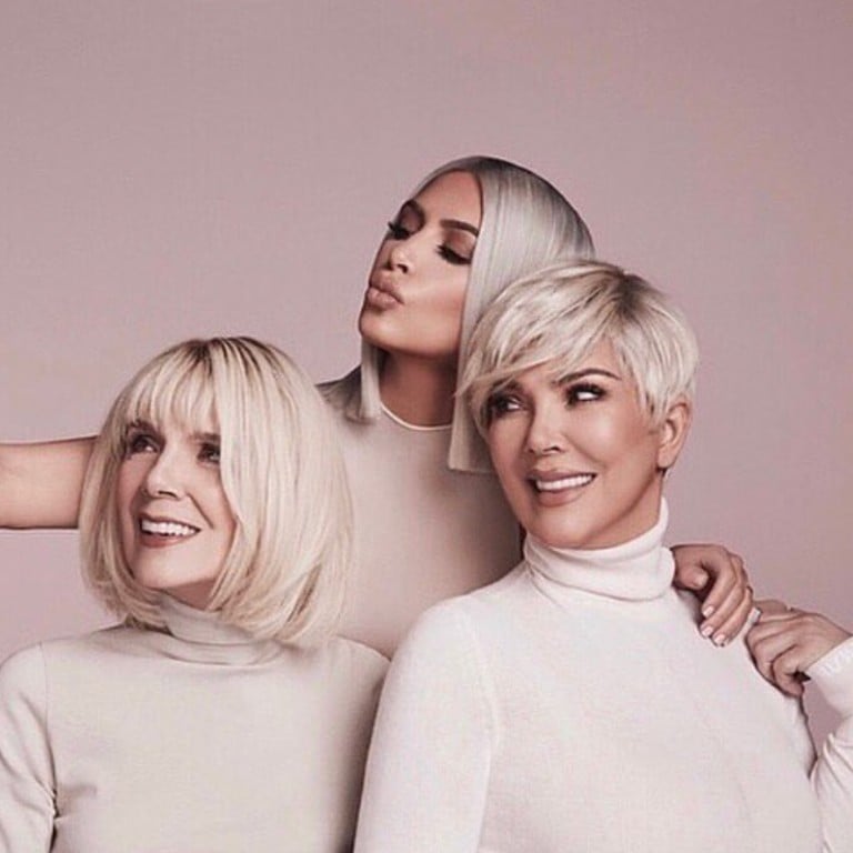 Three generations of Kardashians: Kim Kardashian (top), her mum Kris Jenner (right) and her grandma Mary Jo Campbell (left). Photo: @maryjo_campbell/Instagram