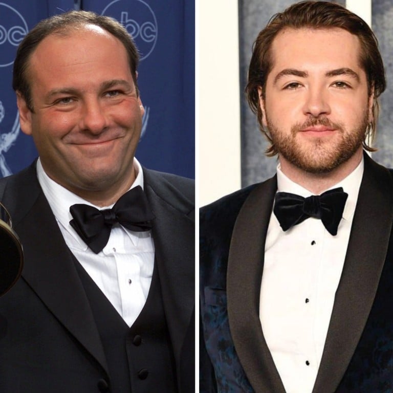 Late The Sopranos star James Gandolfini’s son Michael (right) is following in his dad’s footsteps. Photos: @mgandolfini/Instagram, AP