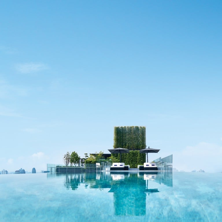 The infinity pool at at 137 Pillars Suites & Residences in Bangkok offers panoramic views of the city’s skyline. Photo: 137 Pillars Suites & Residences
