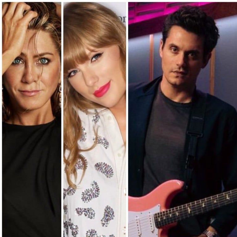 Jennifer Aniston, Taylor Swift, Gracie Hunt and Jessica Simpson have all been romantically linked to John Mayer in the past. Photos: @jenniferaniston, @graciehunt, @johnmayer, @jessicasimpson/Instagram; Getty Images
