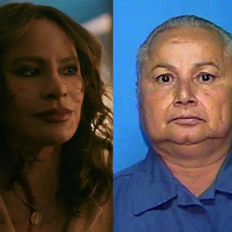 Sofía Vergara plays real-life drug lord Griselda Blanco in new Netflix series, Griselda. Photos: Associated Press, Florida Department of Corrections