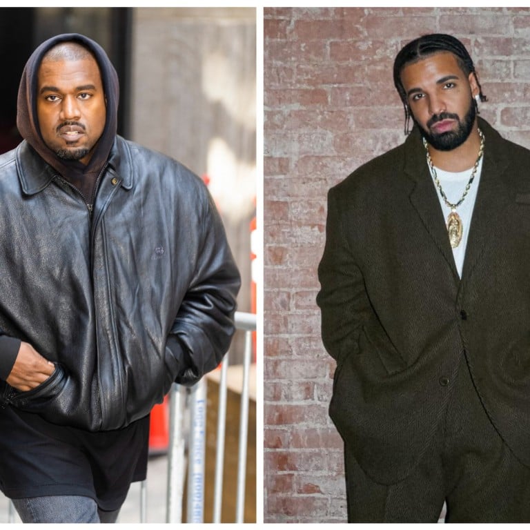 Kanye West and Drake are often feuding, so how do the wealths of the two hip-hop megastars compare? Photos: Getty Images; @champagnepapi/Instagram