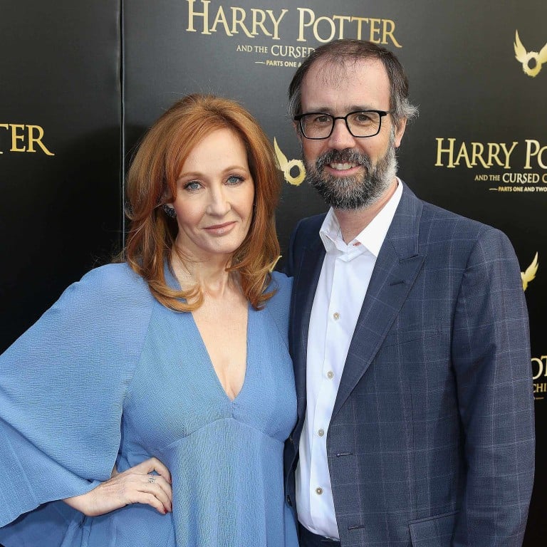 J.K. Rowling and her husband Neil Murray arrive at Harry Potter and The Cursed Child parts 1 and 2 on Broadway opening night at The Lyric Theatre in April 2018, in New York City. Photo: FilmMagic