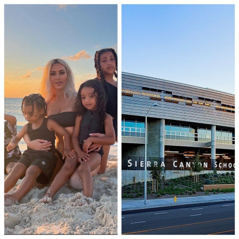 Kim Kardashian and Ye West’s children go to the Sierra Canyon School in LA. Photo: @KimKardashian/Twitter; @sierracanyonschool/Instagram