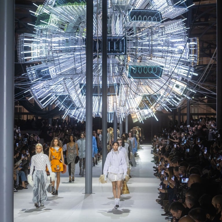 The Louis Vuitton autumn/winter 2024 show set, with its strong science fiction influences, was designed by the artist Philippe Parreno in collaboration with James Chinlund. Photo: EPA-EFE
