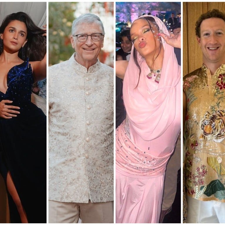 International celebrities were thick on the ground at Anant Ambani and Radhika Merchant’s pre-wedding party, including (from left) Alia Bhatt, Bill Gates, Rihanna, Mark Zuckerberg and Ivanka Trump. Photos: @aliaabhatt, @zuck, @ivankatrump/Instagram; Reuters; @rihannasupdates/X