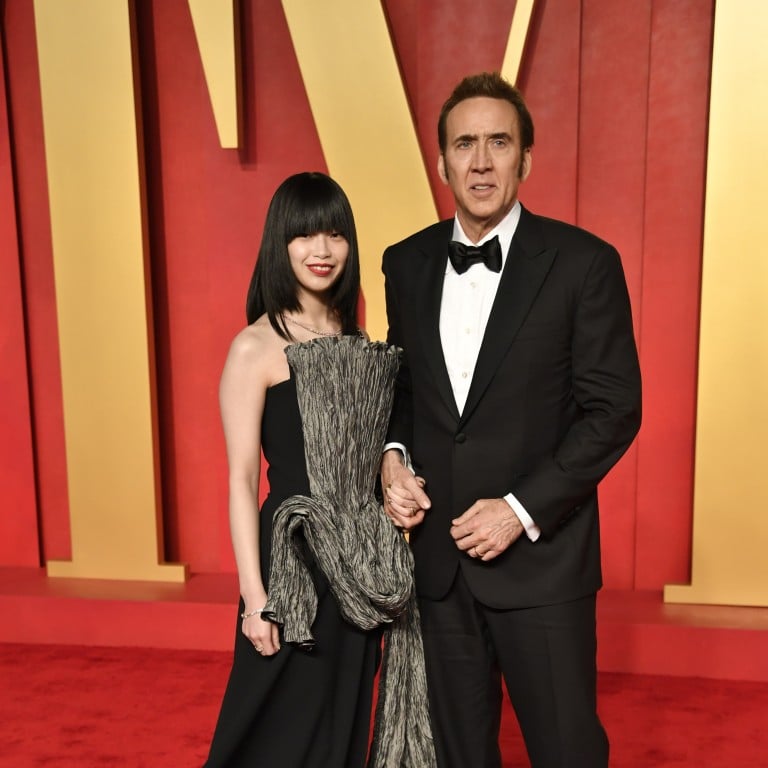 Riko Shibata and her husband Nicolas Cage, who’s 32 years her senior, at the Vanity Fair Oscar Party on Sunday March 10. Photo: Invision/AP