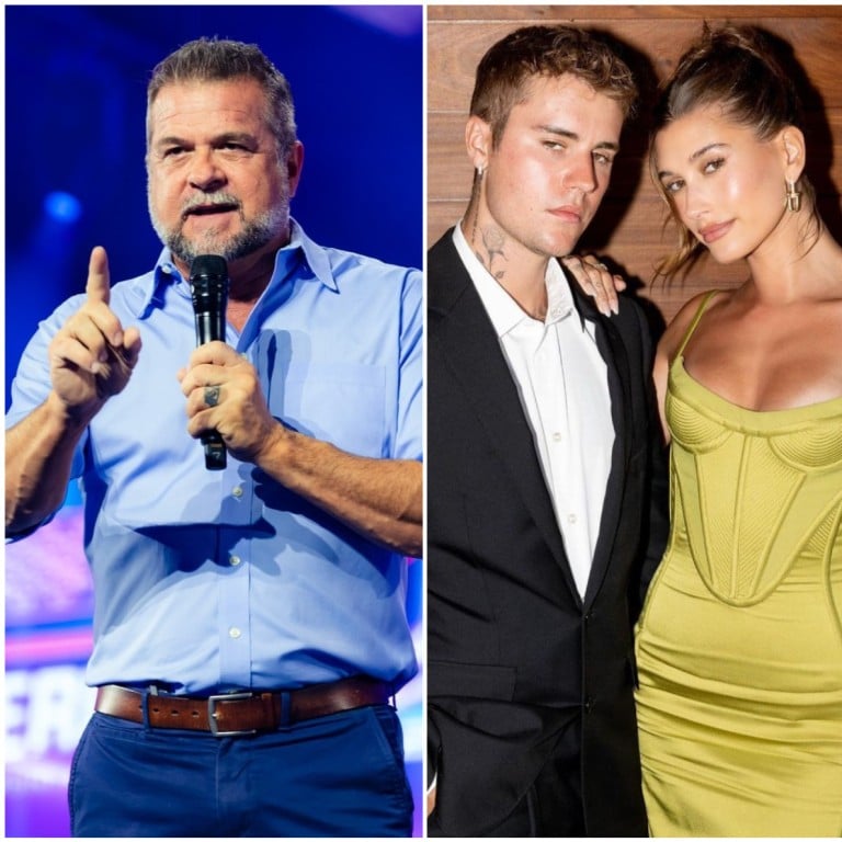 Victor Marx asked the world to pray for Justin and Hailey Bieber – and no one knows why. Photos: TPUSA Faith/Facebook, @justinbieber/Instagram