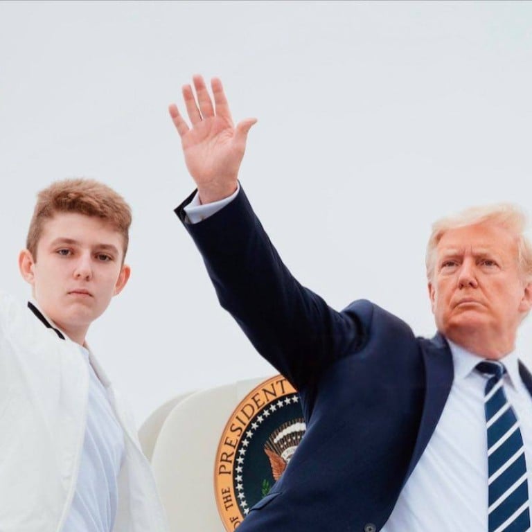 Barron Trump and his dad, Donald Trump. Photo: @barronupdate/Instagram