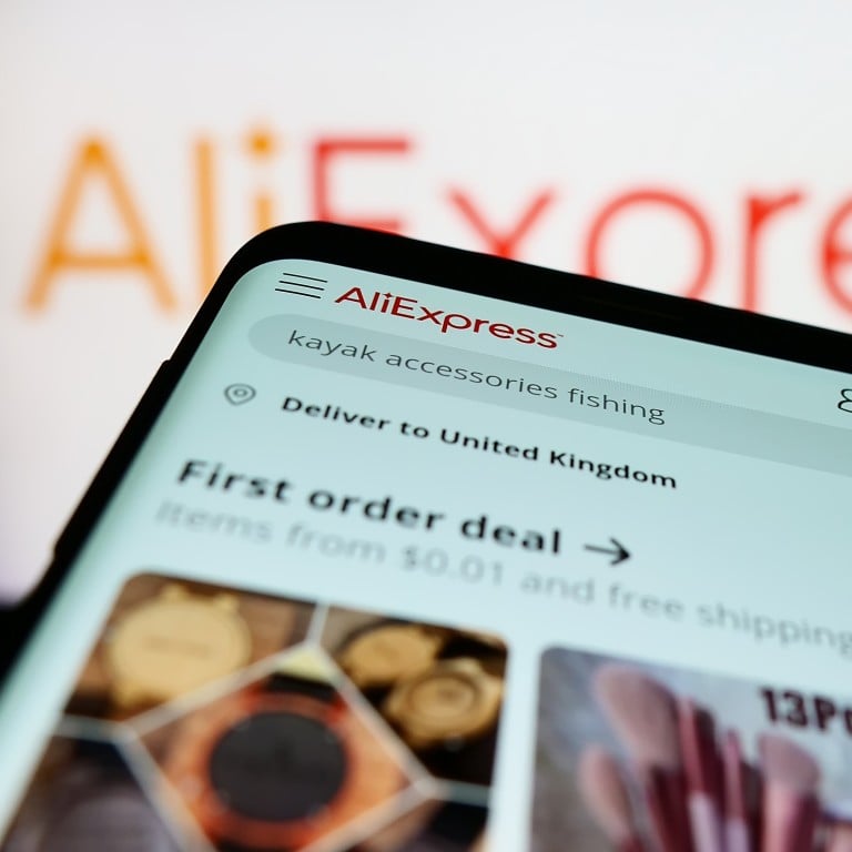 A smartphone screen showing the AliExpress logo. Photo: Shutterstock Images