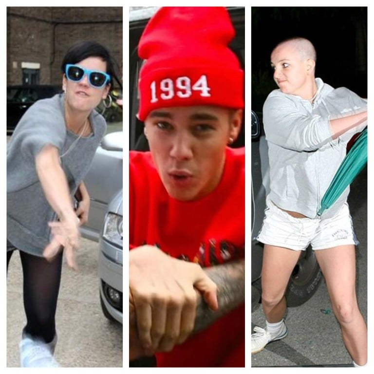 Lily Allen, Justin Bieber and Britney Spears have all snapped after being harassed by paparazzi in the past. Photos: @felipe/X; @blondemilkman, @brought.to.you.by.history/Instagram