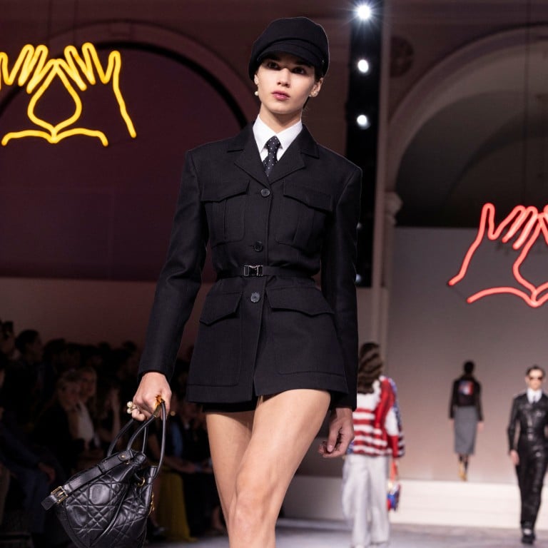 A look inspired by the suits worn by actress Marlene Dietrich at the Dior pre-fall 2024 show at the Brooklyn Museum in New York. Photo: Reuters