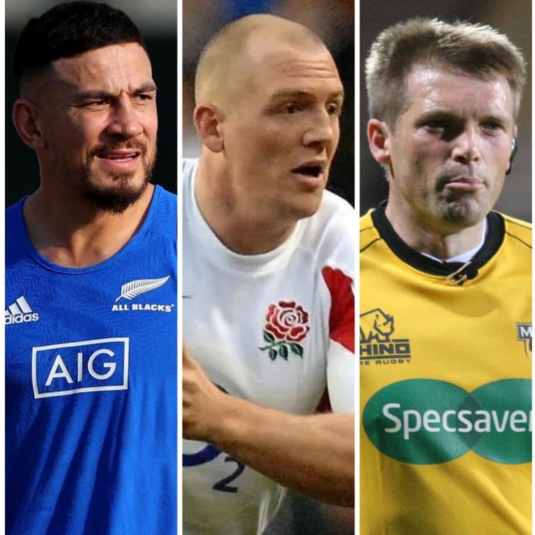 Five of the world’s richest rugby players in 2024: Sonny Bill Williams, Mike Tindall, Simon McDowell, Jonny Wilkinson, Handré Pollard. Photos: @lovellrugby/Instagram; Getty Images; @KaylaAdams___, @ITVRugby, @makgalane_ii/X