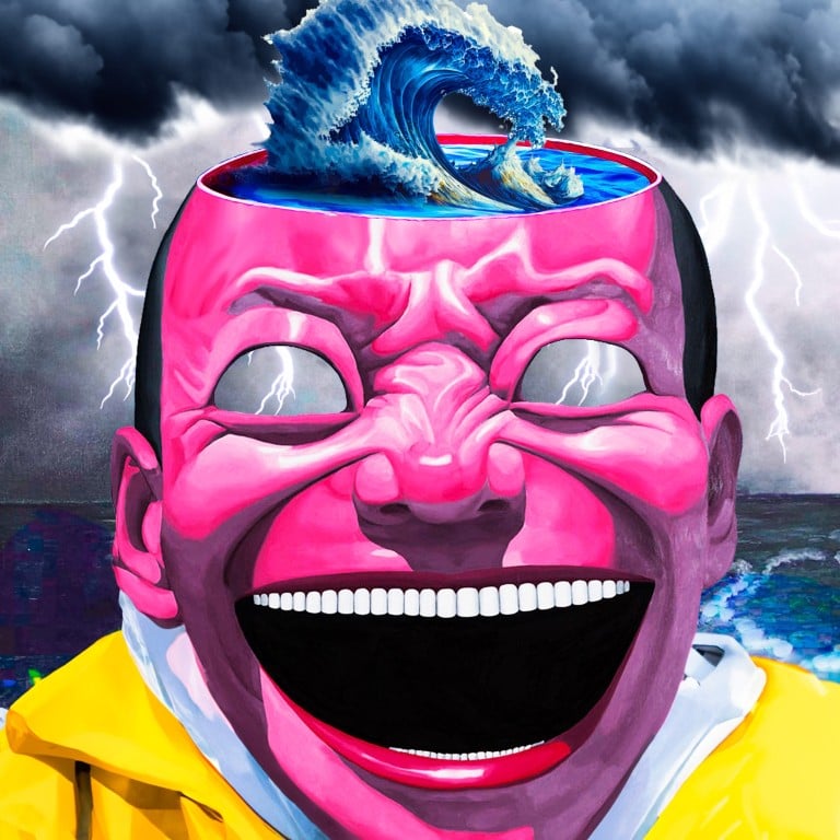 One of 1,200 generative NFT artworks, launched in August 2023, based on Chinese artist Yue Minjun’s Laughing Man self-portraits. Photo: Handout