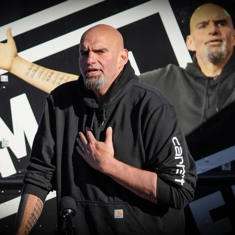 John Fetterman speaks at a rally. Photos: @JohnFetterman/X